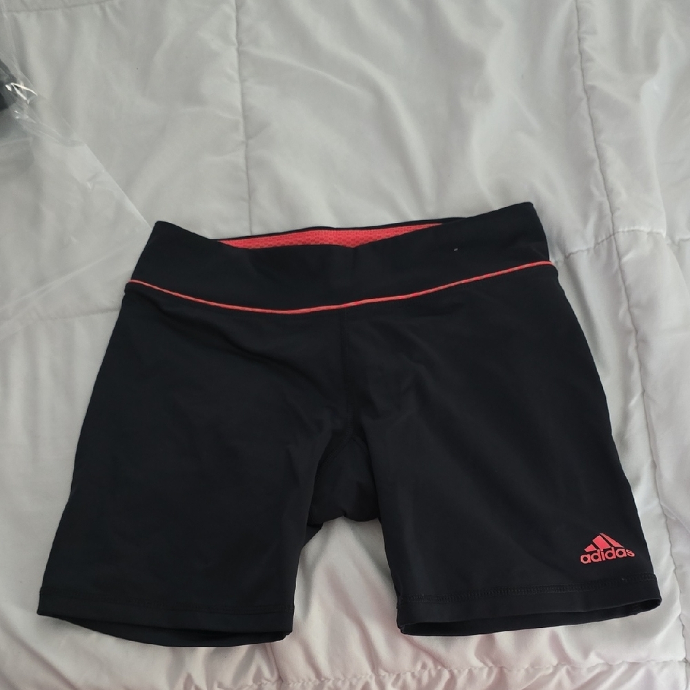 Adidas Black Shorts with Pink Highlights